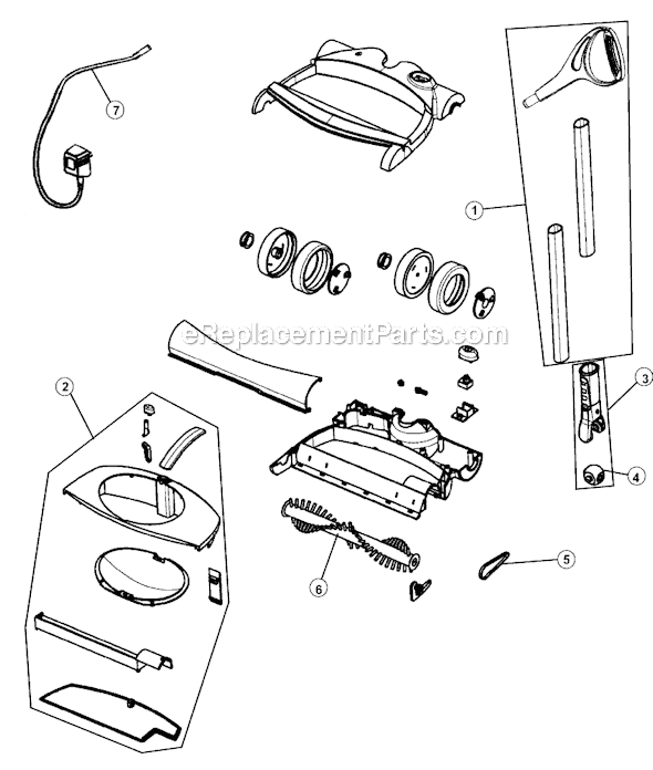 Page A Diagram and Parts List for M084450X  Dirt Devil Upright Vacuum
